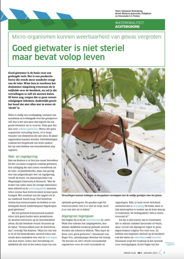 Goed gietwater is niet steriel maar bevat volop leven