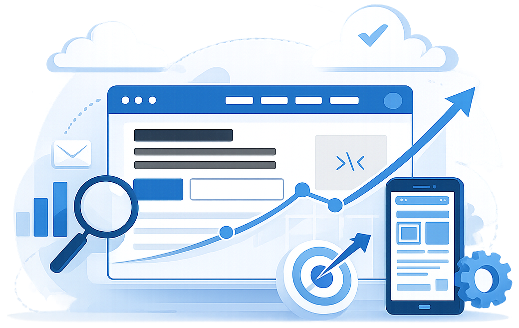 Illustratie van professionele webontwikkeling en responsive design